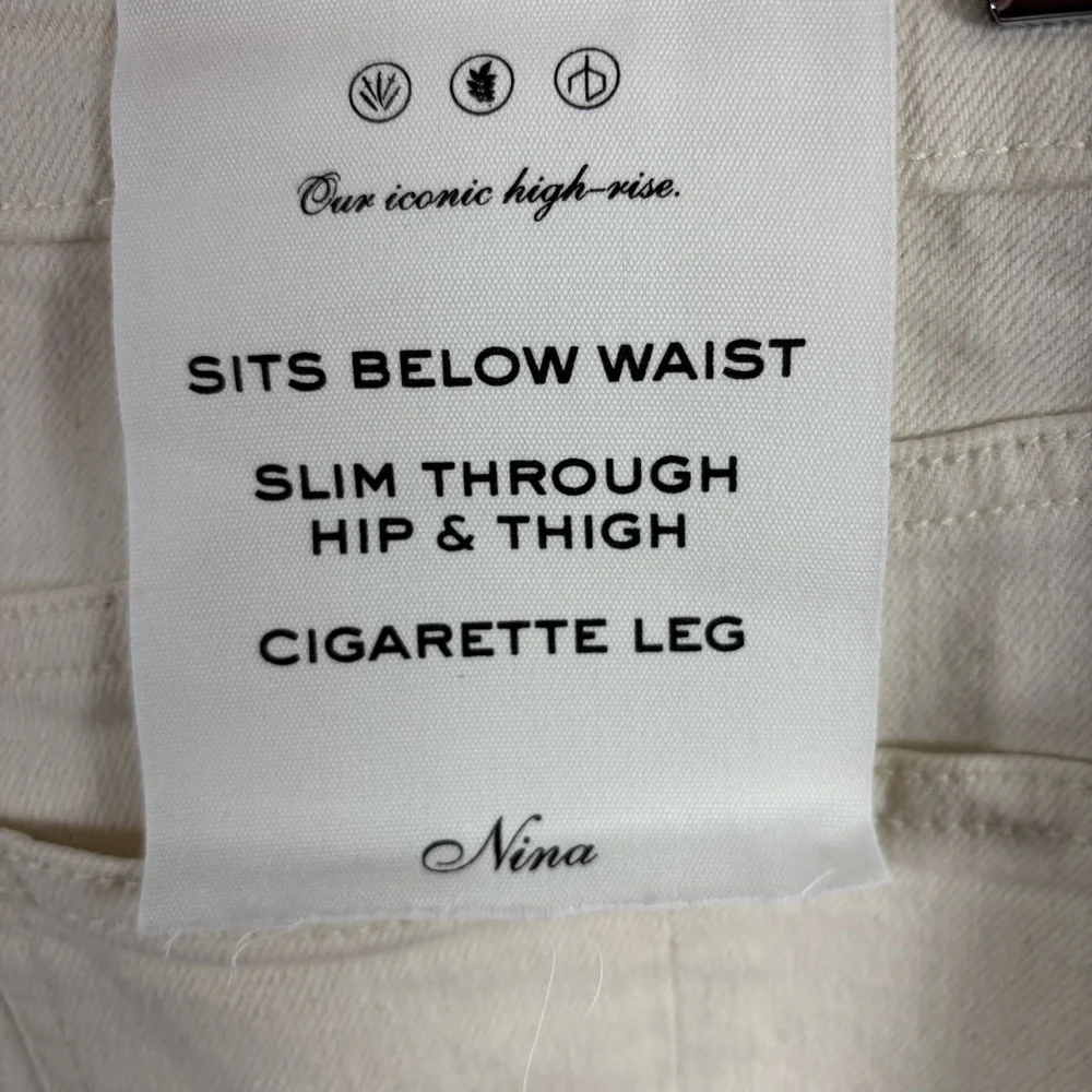 Rag & Bone Nina High-Rise Ankle Cigarette Jeans in Ecru Size 34 NWT - Picture 6 of 8